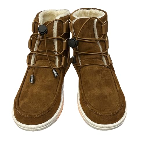 Schuhe Damen Winter Winterstiefeletten Damen Gefüttert Winter Schuhe Outdoor Rutschfeste Weitschaft Warme Fleece Boots Women Elastische Ergonomie von Generisch