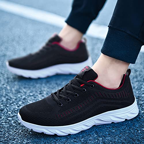 Schuhe Gelb Herren Mode Männer Mesh Bergsteigen Freizeitstiefel Spitze up solide Laufen atmungsaktiv auf weichem Boden Sportschuhe Herren 48 (Red, 41) von Generisch