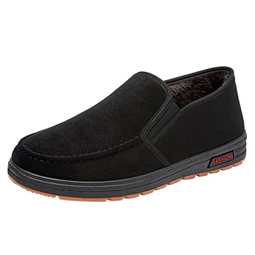 Schuhe Herre Slip On Slippers Winter Loafers Warme Hausschuhe Bequeme Mokassin Klassisch Flache Rutschfest Pantoffeln Männer Freizeitschuhe Ohne Schnürsenkel Walkingschuhe Weich Stoffschuhe von Generisch