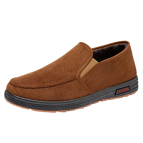 Schuhe Herre Slip On Slippers Winter Loafers Warme Hausschuhe Bequeme Mokassin Klassisch Flache Rutschfest Pantoffeln Männer Freizeitschuhe Ohne Schnürsenkel Walkingschuhe Weich Stoffschuhe von Generisch
