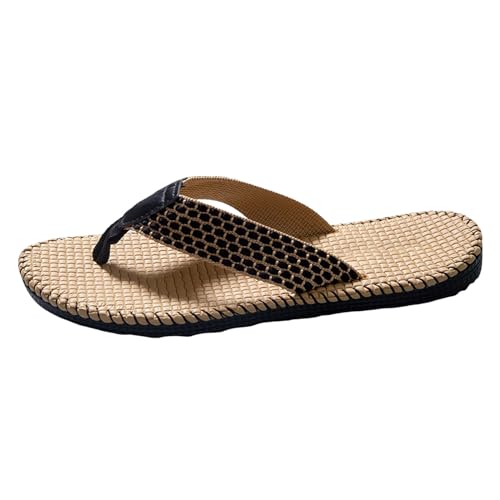 Schuhe Herren Mokassins Männer Sommer Casual Outdoor Tragen Strand Nicht Slip Atmungsaktive Flip-Flops Clip Zehen Große Größe Flache Unterseite Hausschuhe Sandalen Herren Schuhe Club C (Brown, 44) von Generisch