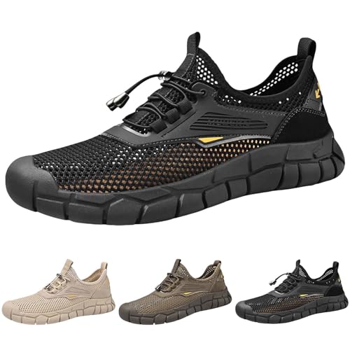 Schuhe Herren Sneaker Schwarz Freizeitschuhe Atmungsaktiv Netz Turnschuhe Hollow Out Wanderschuhe Rutschfest Laufsportschuhe Bequeme Tennisschuhe Leichtgewichts Fitnessschuhe Outdoorschuhe von Generisch