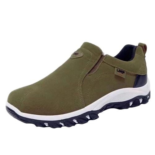 Schuhe Herren Sneaker Walkingschuhe Slip-On-Sicherheits Reiseschuhe Breite Füße Trekkingschuhe Atmungsaktive Bequem Trainerschuhe Sommer Ausflug Wanderschuhe Außenbereich Sportschuhe Grün von Generisch