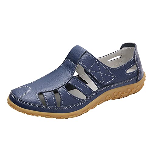 Comfort Damen Sandalen mit Absatz aus Leder mit verstellbarem Riemen von Generisch