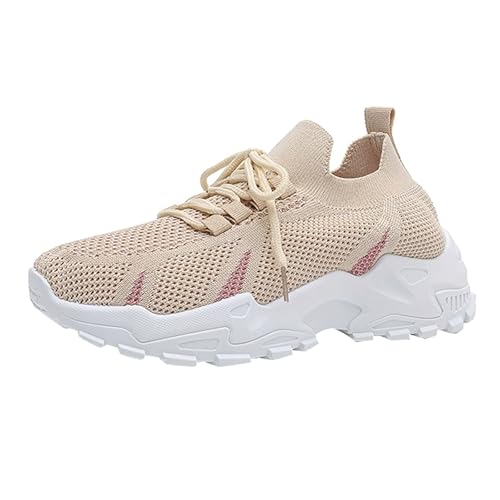 Schuhe Hochzeitsgast Damen Bequem Arch Support Shock Sportschuhe Freizeit rutschfest Turnschuhe Leicht Memory Schaum Freizeitschuhe Mode Weite Füße Laufschuhe Chinesische Schuhe Khaki 42 von Generisch