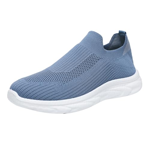 Schuhe Rollen Herren Modische Herren-Sneakers für den Sommer, Flache Schuhe, leicht, atmungsaktiv, gewebtes Mesh Herren Schuhe Schwarz Hoch (Blue, 41) von Generisch