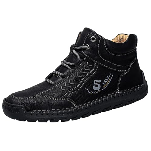 Schuhe Sneaker Herren Handnaht Leder Stiefeletten Turnschuhe Flache Sportliche Freizeitschuhe FüR MäNner Aus Leder High Top Walkingschuhe Businessschuhe Vintage Arbeitsschuhe Fahrschuhe Wanderschuhe Schuhe Sneaker Herren Handnaht Leder Stiefeletten Turnschuhe Flache Sportliche Freizeitschuhe FüR MäNner Aus Leder High Top Walkingschuhe Businessschuhe Vintage Arbeitsschuhe Fahrschuhe Wanderschuhe von Generisch