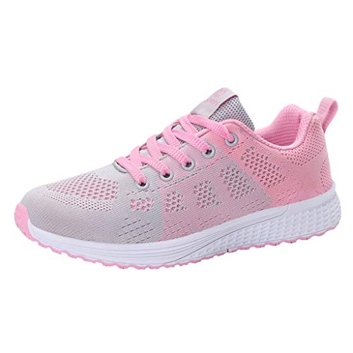 Schuhe Studenten Damen Schnürer - Walkingschuhe Damen Casual Leicht Sneaker Mesh Sportschuhe Knit Walkingschuhe Mit Dämpfung Joggingschuhe Bequeme Trekkingschuhe Fashion Straßenlaufschuhe von Generisch