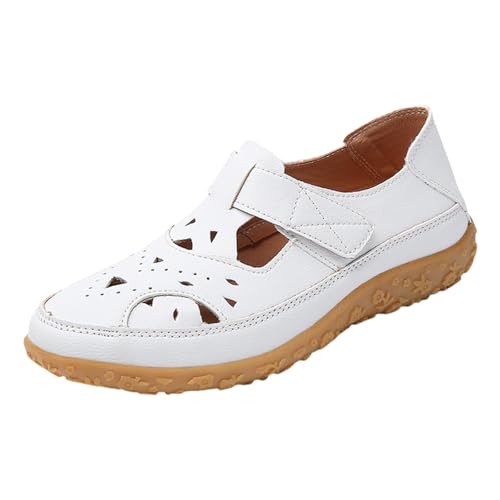 Schuhe Wasserdicht Damen Zehensandalen Aus Bequeme Weiche Sohle Knöchelriemen Orthopädische Strandschuhe (White, 37) 42 Barfußschuhe Herbst Herren Winter Weiß Orthopedische Barfuss Herrn 43 Blau von Generisch
