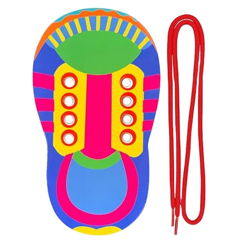 Schuhe binden lernen für Kinder, Schnürsenkel binden üben,Kindergarten-Lernspielzeug - Spielzeug für Lernaktivitäten im Kindergarten, Lehrspielzeug zum Einfädeln von Schnürsenkeln, Farbe auf Wasserbas von Generisch