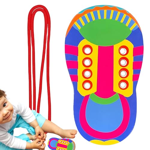 Schuhe binden lernen für Kinder, Schnürsenkel binden üben - Kindergarten-Lernspielzeug,Schnürsenkel einfädeln, Lehrspielzeug, Kindergarten-Lernaktivitäten, Spielzeug, sichere Schuhe, Lernwerkzeug von Generisch