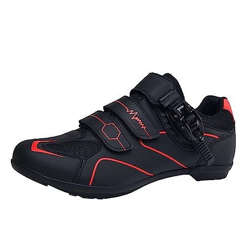 -Schuhe für Radfahren atmungsaktive rutschfeste Fahrrad-Schuhe für Frauen Schuhe Damen Ballerina Sportlich (Red, 37) von Generisch