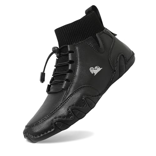 Schuhe wasserdicht Damen Damen Herren Unisex Alpaca - Ergonomischer Wasserdichter Barfußschuhe Schmerzlindernder Orthopädische Schuhe 002 Schwarz 47 EU von Generisch