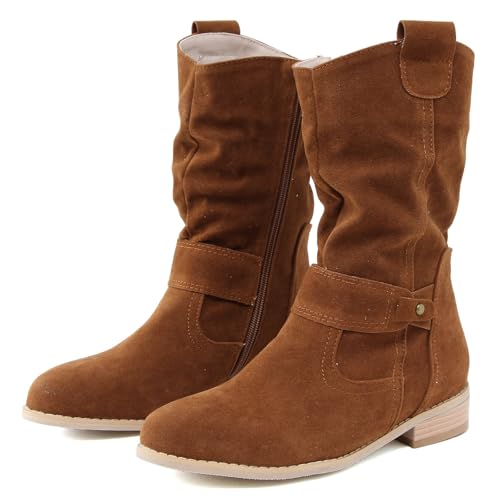 Schuhtasche Winter High Heel Zipper Outwear Modische Klassische Schwarze Stiefeletten Neue Dicken Absatz Mesh Atmungsaktive Coole Stiefel Damen Schuhe Frühling Pumps (Brown, 40) von Generisch