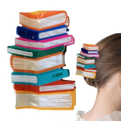 Schul-Haarspangen, Bücher-Haarklammer, einzigartige Bücherregal-Haarklammer, Lehrer-Haarschmuck, modische Krokodilklemme für dickes Haar Schul-Haarspangen, Bücher-Haarklammer, einzigartige Bücherregal-Haarklammer, Lehrer-Haarschmuck, modische Krokodilklemme für dickes Haar von Generisch