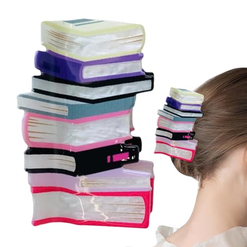 Schul-Haarspangen, Bücher-Haarklammer, einzigartige Bücherregal-Haarklammer, Lehrer-Haarschmuck, modische Krokodilklemme für dickes Haar Schul-Haarspangen, Bücher-Haarklammer, einzigartige Bücherregal-Haarklammer, Lehrer-Haarschmuck, modische Krokodilklemme für dickes Haar von Generisch