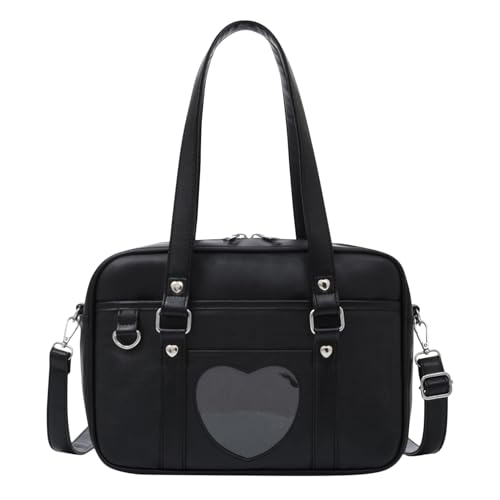 Schulbeutel Mädchen - Modehandtasche, Schultergurtbeutel | Casual Trendy Tote Tasche, Mode Tote für Studenten Frauen Teenager Casual JK Style College -Einkaufsreisen Alltag Essentielles Carry Heart Pr von Generisch