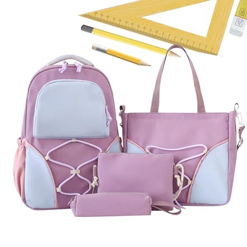 Schulrucksack, Schüler-Schulranzen – Reise-Büchertasche mit Federmäppchen, große Kapazität, Rucksack für Mädchen, Teenager, Schreibwaren, Lehrbücher, Einkaufen, Alltag, Klassenzimmer, College, violett Schulrucksack, Schüler-Schulranzen – Reise-Büchertasche mit Federmäppchen, große Kapazität, Rucksack für Mädchen, Teenager, Schreibwaren, Lehrbücher, Einkaufen, Alltag, Klassenzimmer, College, violett von Generisch