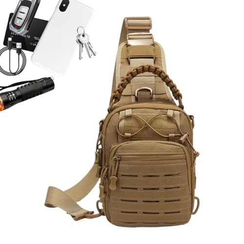 Schulter Umhängetasche - Outdoor Camping Brusttasche,Wasserdichte Kratzfeste Schultertasche Für Damen Herren Jugendliche Sport Wandern Camping Outdoor Aktivitäten Angeln von Generisch