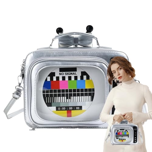 Schultertasche - Retro TV Form Schultertasche | Stylisch Multifunktional Leicht Für Unterwegs Reisen Studio Zuhause Frauen Pendeln Mädchen Alltag Schultertasche - Retro TV Form Schultertasche | Stylisch Multifunktional Leicht Für Unterwegs Reisen Studio Zuhause Frauen Pendeln Mädchen Alltag von Generisch