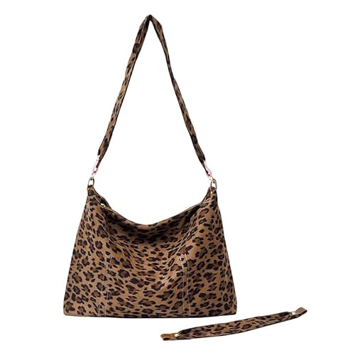 Schultertasche für Damen, modische Tragetasche, großes Fassungsvermögen, Leopardenmuster, Tragetasche für Urlaub, Pendeln, Einkaufen, coffee, 15.75x4.33x11.81inch von Generisch