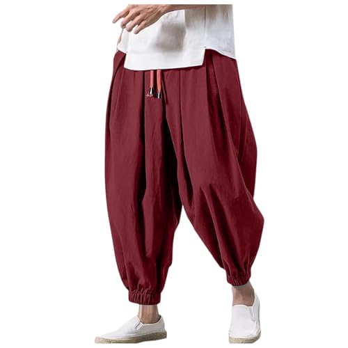 Schwarz Haremshose Herren Baumwolle Leinenhose Lockere Leicht Pluderhose Elastischer Bund Sommerhose Jogging Haremhosen Sport Leinenhosen Pumphose Baggy Übergröße Harem Pants mit Taschen XXL XXXL 4XL Schwarz Haremshose Herren Baumwolle Leinenhose Lockere Leicht Pluderhose Elastischer Bund Sommerhose Jogging Haremhosen Sport Leinenhosen Pumphose Baggy Übergröße Harem Pants mit Taschen XXL XXXL 4XL von Generisch