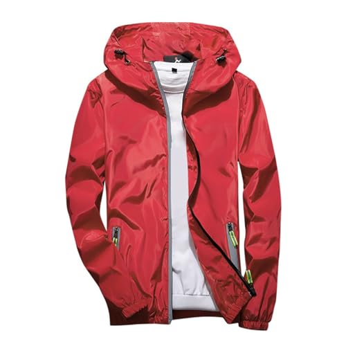 Schwarz Herren softshelljacke Outdoor Jacken Leicht Kapuzenjacke große größen Wanderjacke Mit Durchgehendem Reissverschluss Schnelltrocknend Allwetterjacke Reflektierende Motorradjacke Überjacke Weiß von Generisch