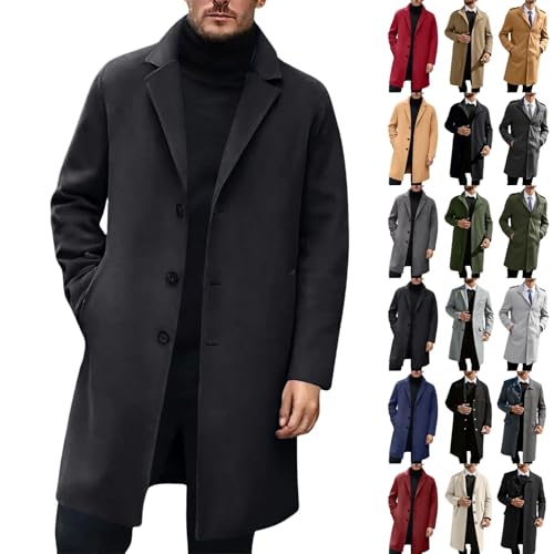 Schwarz Trenchcoat Herren Mantel Lange Casual Wollmantel Wintermantel Winter Warme Winterjacke Knopfleiste Business-Jacke Gefütterter Knöpfe Winddicht Herren-Mäntel Oversize Beige Herbstmantel XS 5XL Schwarz Trenchcoat Herren Mantel Lange Casual Wollmantel Wintermantel Winter Warme Winterjacke Knopfleiste Business-Jacke Gefütterter Knöpfe Winddicht Herren-Mäntel Oversize Beige Herbstmantel XS 5XL von Generisch