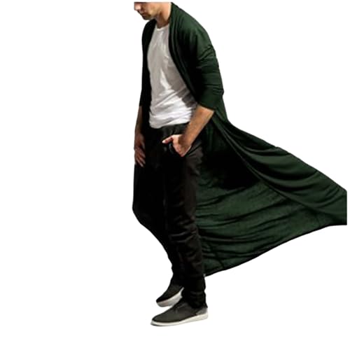 Schwarze Herren-Strickjacke im Gothic-Stil, offener Mantel, langer Mantel, leichter fließender Mantel mit einzigartigem Reiz, perfektes Schichtstück für einen unverwechselbaren Look, weicher und Schwarze Herren-Strickjacke im Gothic-Stil, offener Mantel, langer Mantel, leichter fließender Mantel mit einzigartigem Reiz, perfektes Schichtstück für einen unverwechselbaren Look, weicher und von Generisch