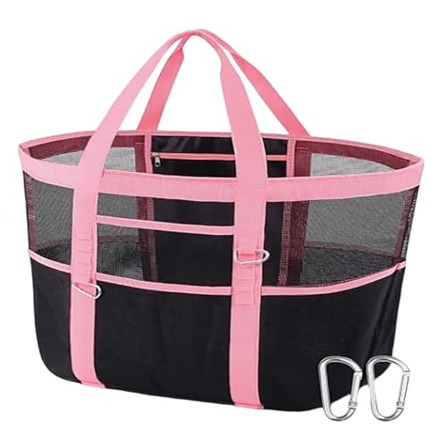 Schwarze Hose Herren Mit Taschen Kletterschnalle Strandtasche Große Kapazität Reise Outdoor Kulturtasche 12 Taschen Mesh Tote Queue Taschen (One Size) von Generisch