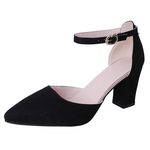 Schwarze Schuhe Sommer Schwarze Schuhe Sommer Elegant Pumps Schwarz Spangenpumps Damen Spangenpumps Damen Women's Pumps Small Heel Elegant von Generisch