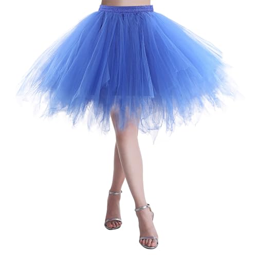 Schwarzer Tüllrock,Kostüm REH Damen, Tüllrock Damen Midi Tütü Rock 50Er Ballett Unterrock Elastische Hohe Taille Ballettrock Petticoat Tanzkleid Karneval Kostüm Für 50Er Faschingskostüm Fasching von Generisch