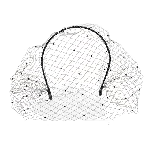 Schwarzes Schleiergitter -Schleier -Stirnband, trendiger Kopfstück, komfortables Hairstyling -Accessoire, Mesh, komfortable Stirnbandbasis, vielseitig für Maskerade -Balls Brauthochzeits -Tea -Party - Schwarzes Schleiergitter -Schleier -Stirnband, trendiger Kopfstück, komfortables Hairstyling -Accessoire, Mesh, komfortable Stirnbandbasis, vielseitig für Maskerade -Balls Brauthochzeits -Tea -Party - von Generisch
