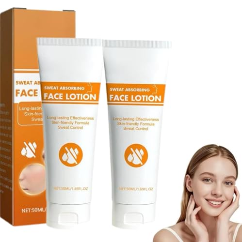 Schweißabsorbierende Gesichtslotion, Gesichts-Antitranspirant, Gesichtslotion gegen Schweiß, Starkes natürliches Deodorant, Antitranspirant für Männer und Frauen (2 Stück) von Generisch