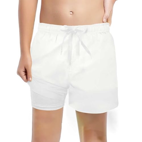 Schwimmhose Jungen mit Kompression Liner 2 in 1 Atmungsaktiv Badehose Jungs Elastisch Boardshorts Sommer Surf Shorts Urlaub Freizeit Hawaii Bedruckt Badeshorts für Jungen Kurze Hosen Badehosen von Generisch