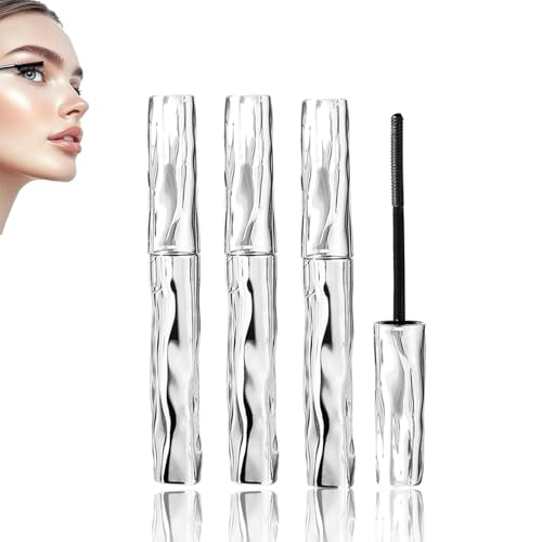SeattleGet Mascara, Mascara mit Metallstab, 3D-Wimperntusche mit Bügeleisen, kein Abblättern, Teleskop-Stahlrohr mit abwaschbarer Metallbürste (3Pcs) von Generisch