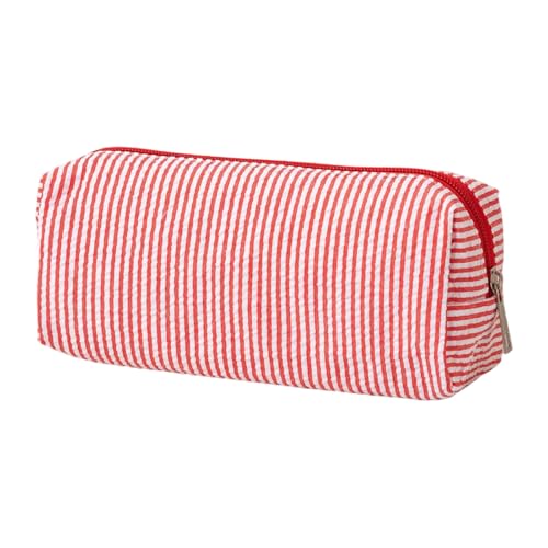 Seersucker Stift Bleistift Fall | Ästhetischer Cord Bleistiftfall | Make Up Tasche Mit Großer Kapazität | Netter Streifenorganisator Bleistift | Mode Einfache Stifte Schreibbeutel von Generisch