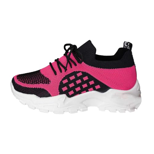 Segelschuhe, Freizeit-Sneaker, leicht, bequem, Wanderschuhe für den täglichen Gebrauch, mit elastischem Verschluss, flacher Absatz, Sneakersocken, Damen, rutschfest, RD1, 37.5 EU von Generisch