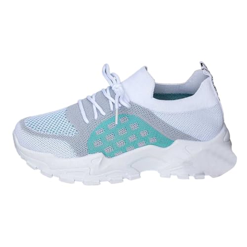 Segelschuhe, Freizeit-Sneaker, leicht, bequem, Wanderschuhe für den täglichen Gebrauch, mit elastischem Verschluss, flacher Absatz, Sneakersocken, Damen, rutschfest, grau, 37 EU von Generisch