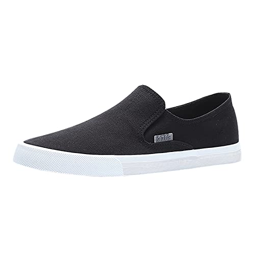 Segeltuchschuhe Herren Leichte Leinen Sohle Sneaker Atmungsaktive Loafer Einfarbige Bootsschuhe Modische Männer Freizeitschuhe Casual Mesh Stoffschuhe Flach BarfußSchuhe Tennisschuhe von Generisch