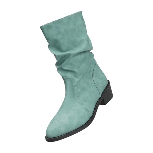 Seitlicher Reißverschluss für Damen, Stiefeletten, kurze Stiefel, Einzelschuhe für Damen, Freizeitschuhe, Damenstiefel, Größe 47, blau, 40 EU von Generisch