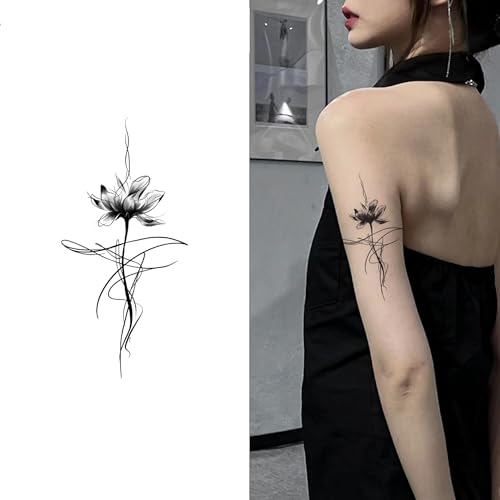 Semipermanente Ink Lotus-Aufkleber, realistische Fake-Tattoos, hält 7–15 Tage, wasserfestes, nicht reflektierendes temporäres Tattoo!(2pcs) von Generisch