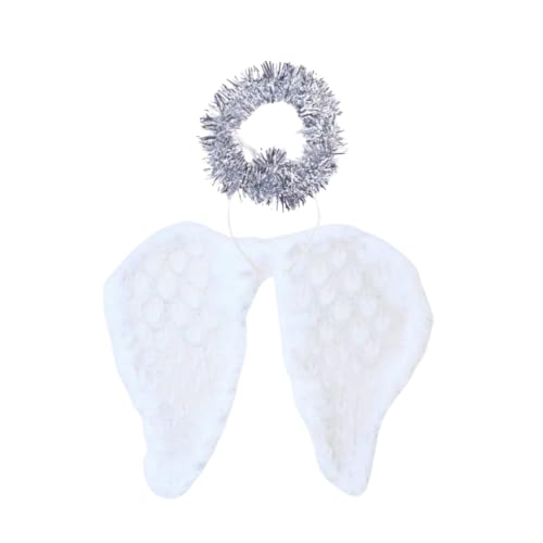 Set mit Engelsflügeln und Heiligenschein für Kinder, Netz und Fee, Weiß von Generisch