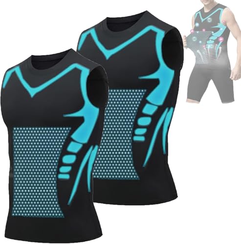 Shaperluv Shaperluv Tanktop für Herren, Shaperluv Tank 2.0, formendes ärmelloses Kompressionsshirt, Schwarz, 2 Stück, L von Generisch
