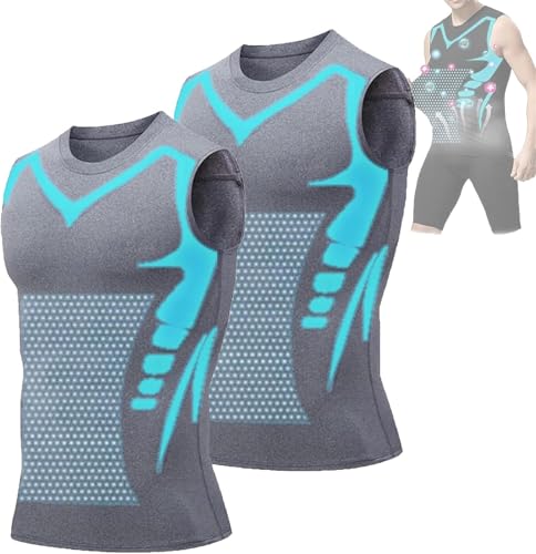 Shaperluv Shaperluv Tanktop für Herren, Shaperluv Tank 2.0, formendes ärmelloses Kompressionsshirt, 2 x Grau, L von Generisch
