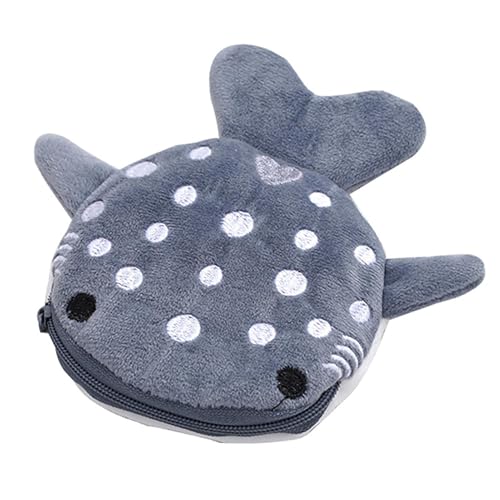 Shark Coin Purse - Kids Shark Coin Purse | Zippered Card Wallet with Embroidery Pattern | Cute Shark Wallet for Boys and Girls | Zipper Closure for Kids, grau, Refer to description, Unisex von Generisch