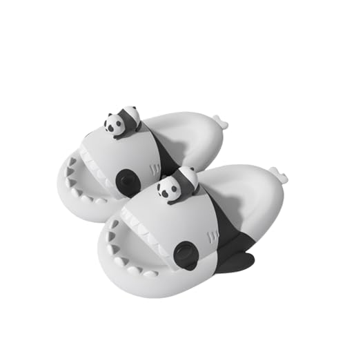 Shark Slides,Unisex Women Men Shark Slippers,Open Toe Slides Non-Slip Bath Slippers (Panda Shark 2, Erwachsene, 42, Numerisch (von/bis), EU Schuhgrößensystem, 43, M) von Generisch