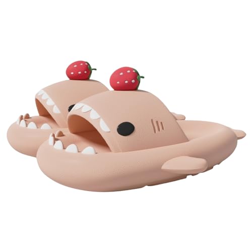 Shark Slides,Unisex Women Men Shark Slippers,Open Toe Slides Non-Slip Bath Slippers (Pink, Erwachsene, 46, Numerisch (von/bis), EU Schuhgrößensystem, 47, M) von Generisch