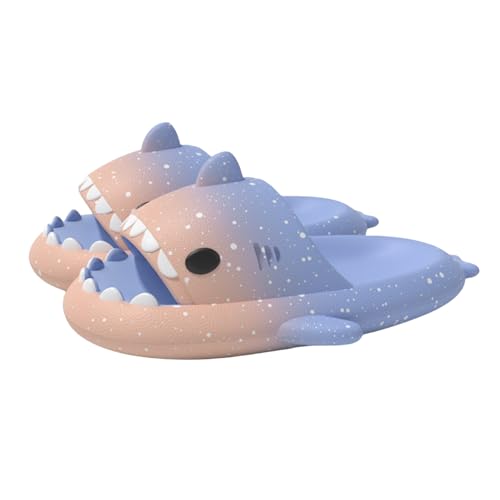 Shark Slides,Unisex Women Men Shark Slippers,Open Toe Slides Non-Slip Bath Slippers (Pink Blue, Erwachsene, 46, Numerisch (von/bis), EU Schuhgrößensystem, 47, M) von Generisch