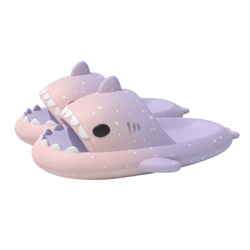 Shark Slides,Unisex Women Men Shark Slippers,Open Toe Slides Non-Slip Bath Slippers (Pink Purple, Erwachsene, 36, Numerisch (von/bis), EU Schuhgrößensystem, 37, M) von Generisch